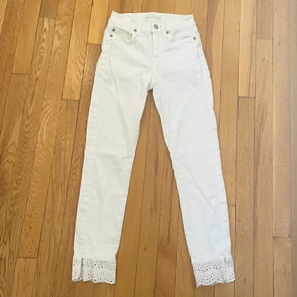 7 for all mankind Gwenevere Eyelet Trim Ankle Jeans - 23